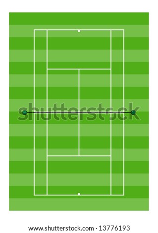 Tennis court - hard surface over head view