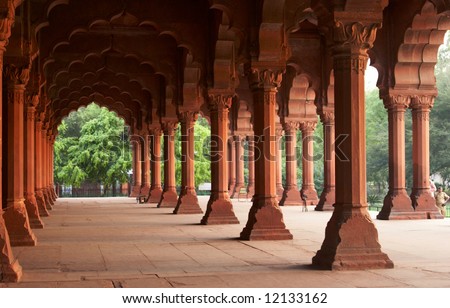 India, Agra. Palace inside of the Red Fort