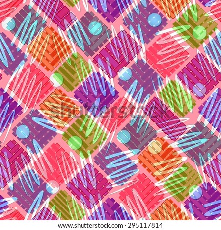 Cheerful abstract rhomboid patterns in red and purple design.