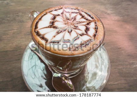 cup of cappuccino with foam in the form