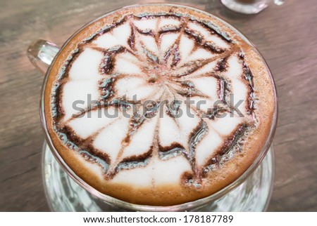 cup of cappuccino with foam in the form