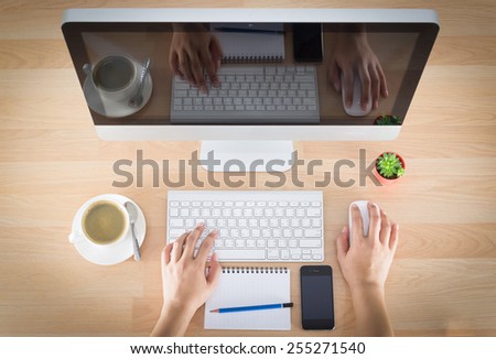 woman working of a computer