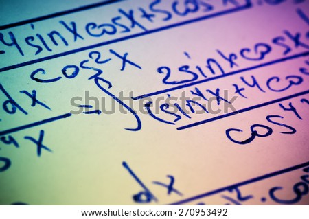 Handwritten calculation of higher mathematics as a background
