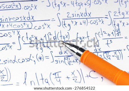 Handwritten calculation of higher mathematics as a background