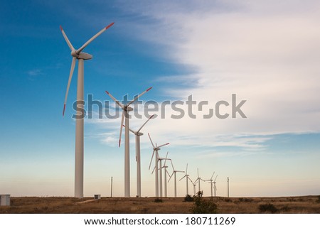 Wind power to produce electricity. Preserve the environment. Green energy sources in Lithuania.