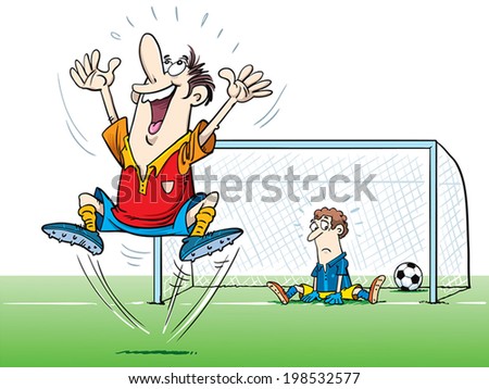 Soccer Player Happy Scoring A Goal Stock Photo - Download Image Now -  Soccer, Athlete, Soccer Player - iStock