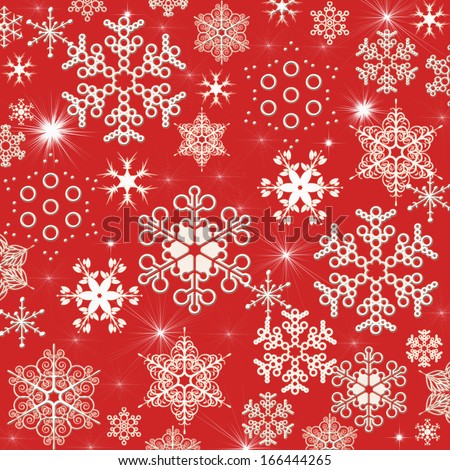 Illustration, background of white winter snowflakes for christmas and new year\'s eve holidays