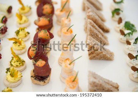 appetizer buffet wedding