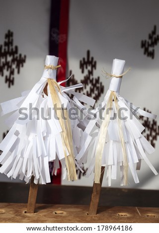 Paper object in Japan temple