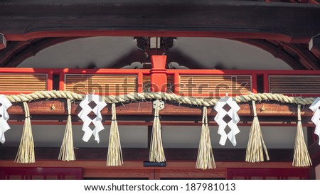 Japan shrine architecture details with decoration object