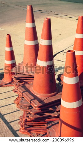 Orange road hazard cone Traffic object