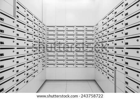 Mailboxes in Apartment ,Postal room building Facility