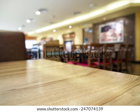 Table top with Blurred Restaurant Background