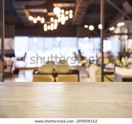 Table top counter Bar Blurred Cafe Restaurant background