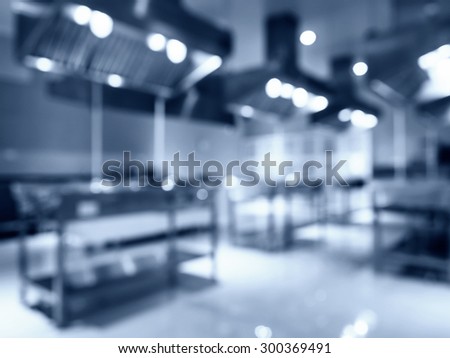 Blurred Modern Kitchen Appliance Interior perspective in Hotel