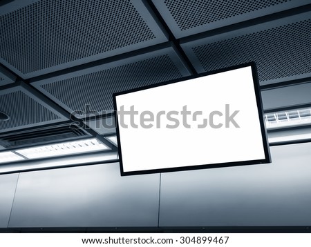Blank LCD Screen display mock up banner in Subway station