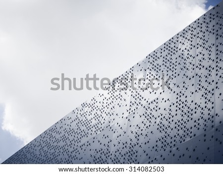 Modern architecture details Steel facade Dot pattern abstract