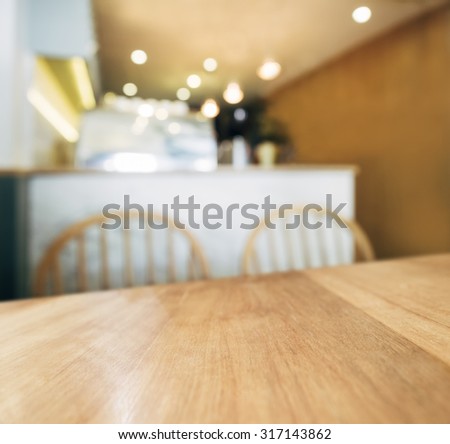 Table top counter Coffee shop cafe restaurant background