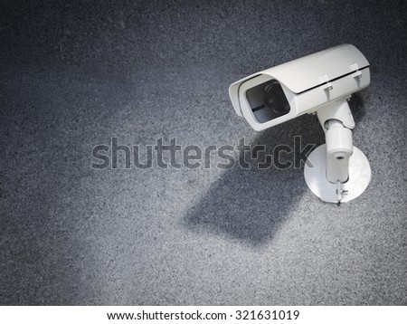Security camera equipment on wall Safety system area control