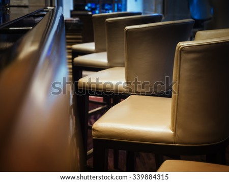 Bar Stool seats row Interior Bar Restaurant