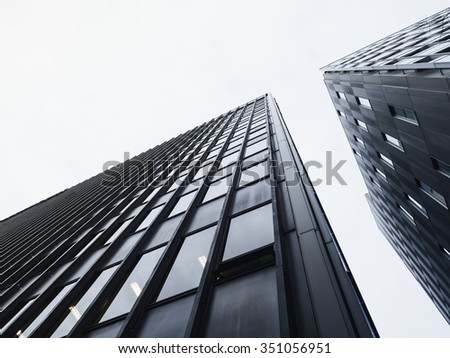 Architecture detail Modern Glass facade building Black and White