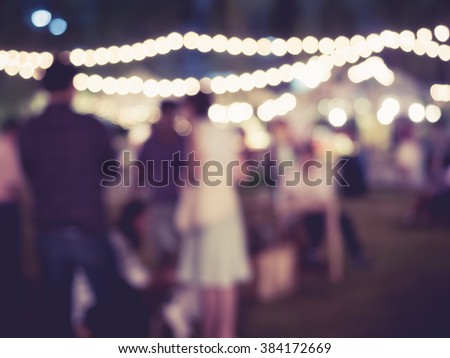 Festival Event Party outdoor with People Blurred Background