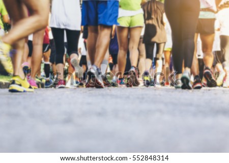 Marathon runners Crowd People Race Outdoor Sport Training