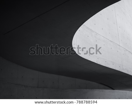 Architecture details Cement curve shape Modern building Futuristic Space Abstract background