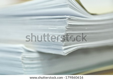 Close Up Edge Of Stack Papers ~ Selective Focus