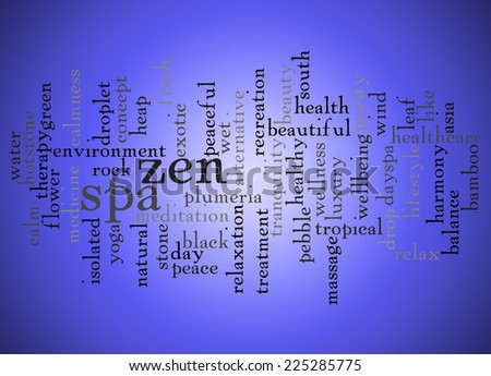 Word Cloud And Text Design Of Zen And Spa Words And Related Words