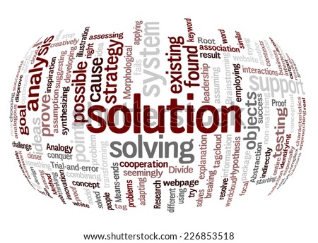 Edited Sphere Word Cloud Containing Words Related To Solution