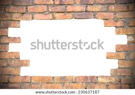 Business Concept - Hole At The Brick Wall And White Space To Write Anything