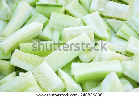 Selective Focus of Fresh Cut Cucumber