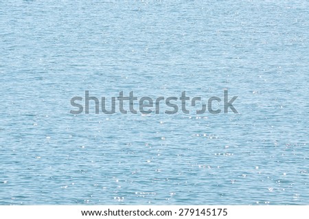 The Selective Focus Of Water surface with waves glittering in the sun with sun glares reflected