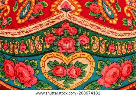 Classic vintage ukrainian folk pattern in red color