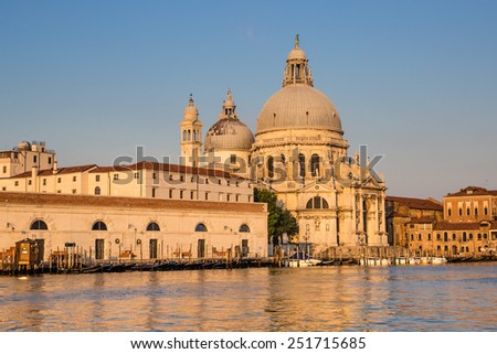 Basilica of Santa Maria della Salute (Basilica of Saint Mary of Health ) on Grand Canal, Venice, Italy
