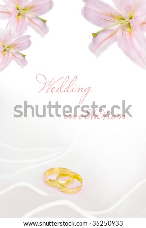 stock photo wedding invitation or greeting card blank with lily flowers