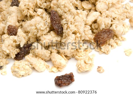 musli cereals isolated on white background
