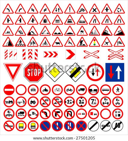 Free Vector Traffic on Vector Traffic Signs Collection   Stock Vector