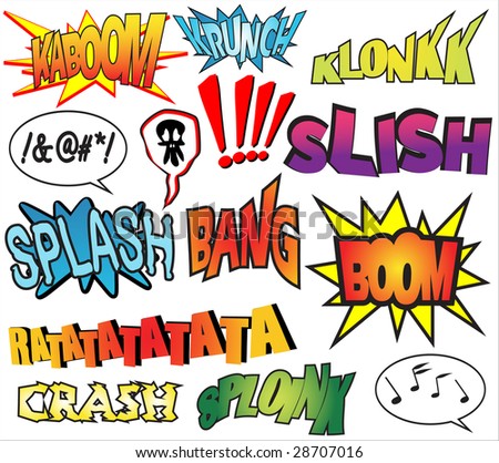 stock vector : Funny comic book sound effects