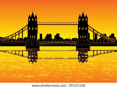 stock vector : London cityscape with bridge vector