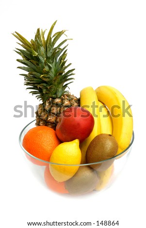 Clip Art Fruit Bowl. stock photo : Mixed fruit in a