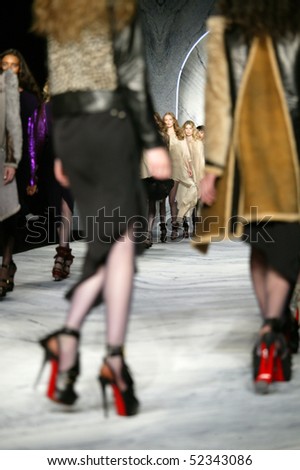 NEW YORK - FEBRUARY 17: Models are walking the runway at the PHILLIP LIM Collection for Fall/Winter 2010 during Mercedes-Benz Fashion Week on February 17, 2010 in New York.