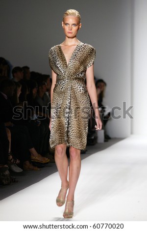 NEW YORK - SEPTEMBER 10: A model is walking the runway at the RUFFIAN collection presentation for Spring/Summer 2011 during Mercedes-Benz Fashion Week on September 10, 2011 in New York.