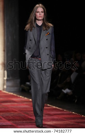 NEW YORK - FEBRUARY 13: Model Caroline Brasch Nielsen walks the runway at the Tommy Hilfiger Fall 2011 Collection during Mercedes-Benz Fashion Week on February 13, 2011 in New York.
