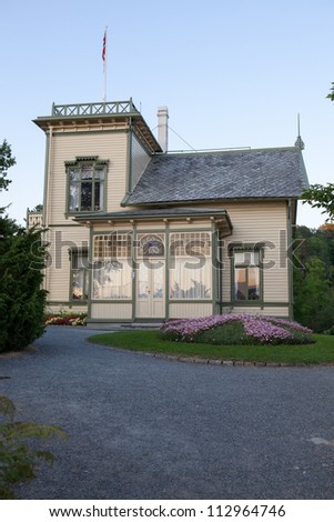 The picture shows Troldhaugen, home of the famous composer Edvard Grieg in Bergen, Norway