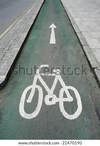 Cycle lane in Central London, UK