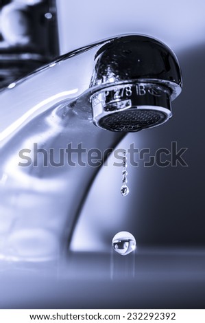 Faucet with dripping water