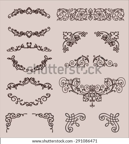 set: calligraphic design elements and page decoration, Premium Quality and Satisfaction Guarantee Label collection with vintage engraving flowers.