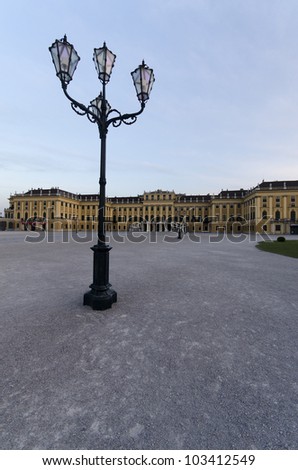 Lamp in Schonbrunn Palace in Vienna. Austria